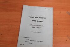 1966 MOPED AND SCOOTER SPARE PARTS RETAIL PRICE LIST RALEIGH RS1/2/3 RM4 5/6/8