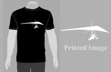 BLACK PRINTED HANG GLIDING T SHIRT HANGGLIDING HANG GLIDER UNISEX WITH GIFT BAG