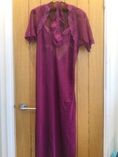 Stunning Magenta Sheer Nightdress with Bolero and Thong - Size 14/16