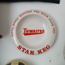 Vintage Thwaites Brewery Ceramic Ashtray .