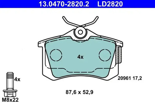Brake pads 0470 2820 ate - brake,