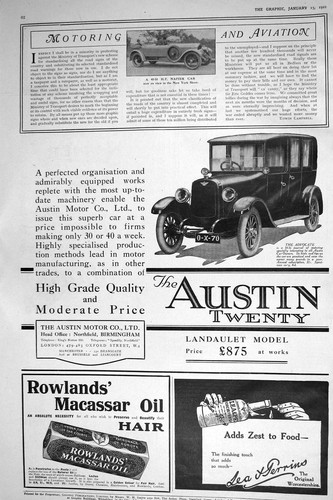 Antique old print 1921 napier - antique,