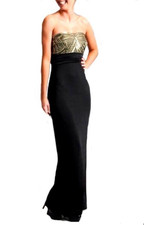 Lipsy Black Gold Sequin Maxi