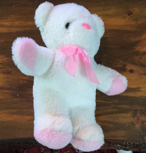 Nanco white pink teddy bear - white/pink,
