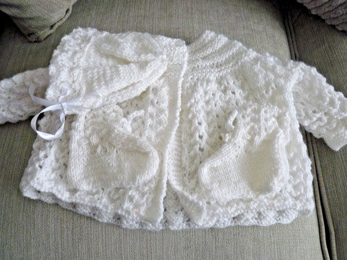 White baby matinee set - white,