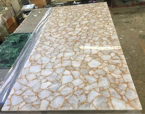 White agate dining table top - agate,