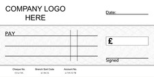 Logo Cheque for Presentation Charity Media Laminated Reusable Photos Fundraising