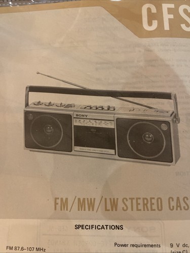 Cfs sony radio - sony, cassette