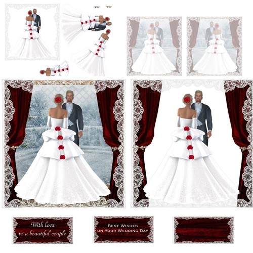 Wedding decoupage 3 x - ,