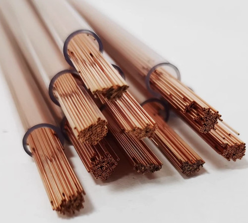 100pc red copper tube - red, single
