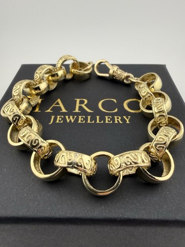 9ct gold belcher bracelet - gold,