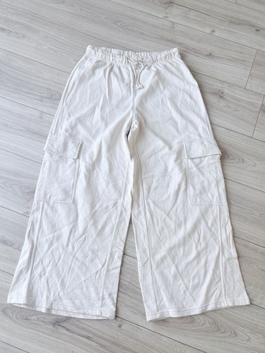 Zara cream wide leg cargo - cream,