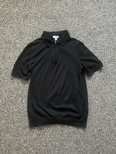 Black reiss polo shirt mens - black,