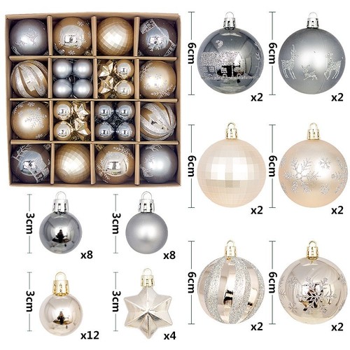 Piece christmas baubles set - 44-piece,