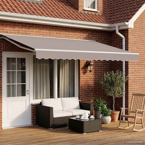 Manual awning frame with - awning, leds