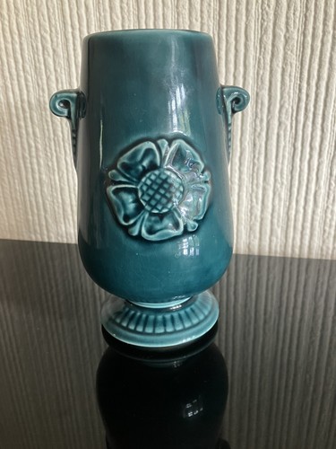 Prinknash pottery blue vase - prinknash,