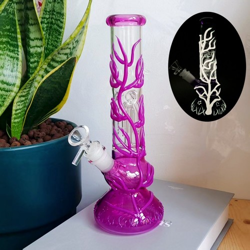 Purple glass bong - glass,