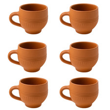 6 x Handmade Terracotta Clay