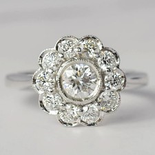 14K White Gold Over Round