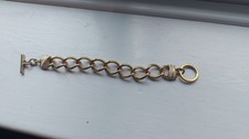 LOVELY VINTAGE GOLD TONE CHAIN BRACELET BY MONET WITH CREAM ENAMEL