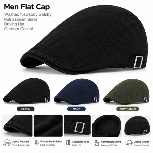 Men flat cap - flat,
