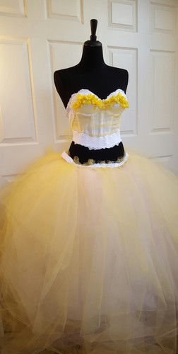 Shira yellow white - shira, tulle