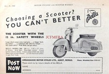 AMBASSADOR 'Bella'  200cc Motor Scooter, 1960 Motorcycling Advert : 669/167