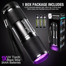 UV Torch Light for Pet Urine Detection | 87MM L 9LED UV Light | 395 NM Led TORCH