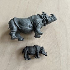 Britains Zoo Rhino and Baby Rhino figures England safari 