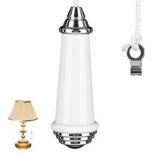 Vaktop Ceramic Bathroom Light, Pull Cord Handle with 100Cm Extension, 8 * 2.4 Cm