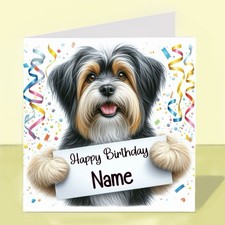Personalised Tibetan Terrier Dog Birthday Card