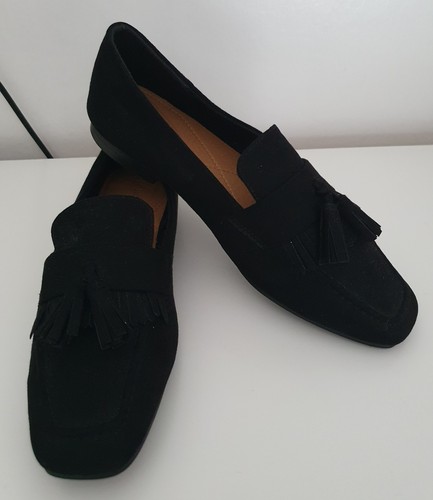 Size black faux suede flat - size,