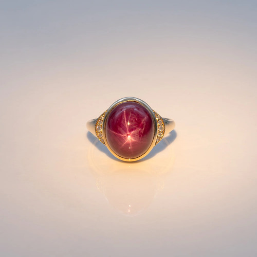5ct star ruby cabochon ring - ruby,