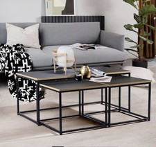 Black and Wooden Coffee Table