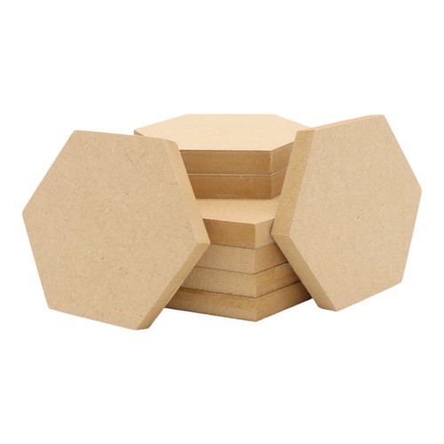 Wooden mdf hexagon - wooden,