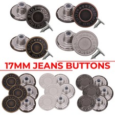 Jeans Buttons Hammer on Denim Replacement DIY Handbags Jacket and Coats Trousers