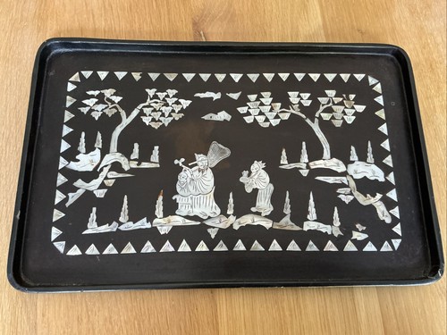 Oriental decorative tray wood - tray,