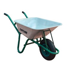 Garden Wheelbarrow 85 Litre Galvanised Tub Pneumatic Tyre 150KG