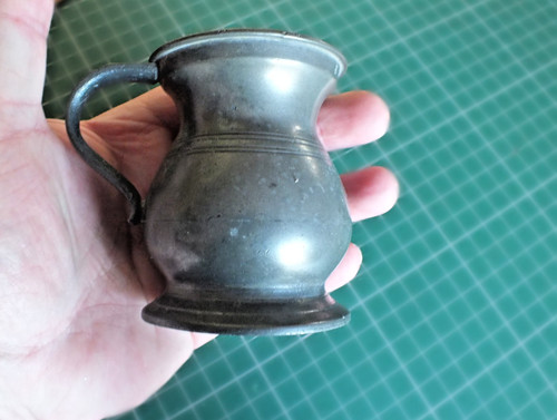 Antique pewter gill measure - antique,