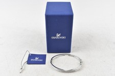 Swarovski Crystal Edith Hinged Bangle Bracelet Cuff Silver 1808935 Rhodium Plate