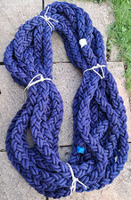 32mm Octoplait multifilament polypropylene boat rope Blue Floating 25mtr