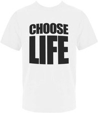 CHOOSE LIFE T-SHIRT RETRO 1980S ICON TOP ADULTS MENS FANCY DRESS COSTUME S-3XL
