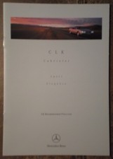 MERCEDES BENZ CLK CABRIOLET orig 1998 UK Mkt New Car Prices Brochure - 230 320