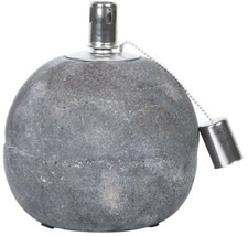 Oil Lamp Concrete (Large) Stainless Steel Wick Burner Ball Garden Outdoor