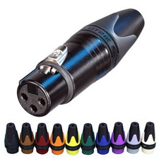 Neutrik Female XLR NC3FXX-B Black Gold Contacts Connector 3 Pin In Line Plug