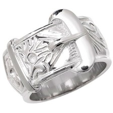 Buckle Ring 925 Sterling Silver Gents/Men
