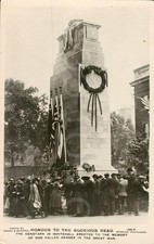 RPPC Vintage Postcard War Memorial Cenotaph London England WWI