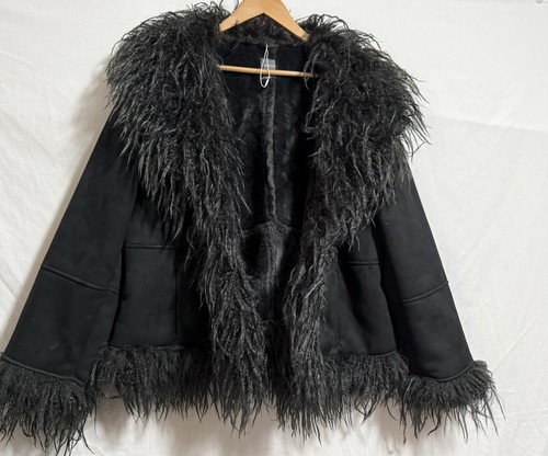 Primark black faux suede outer - primark,