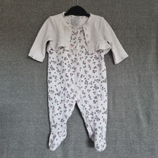 Jasper Conran Junior J  Sleepsuit Babygrow  0-3 M Cardigan Popper Closure VGC