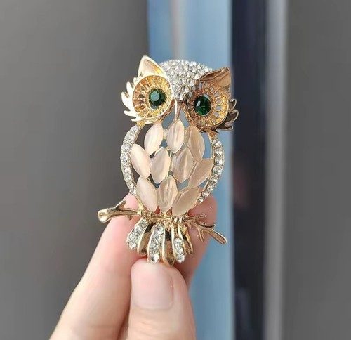 Stunning owl opal brooch - owl,